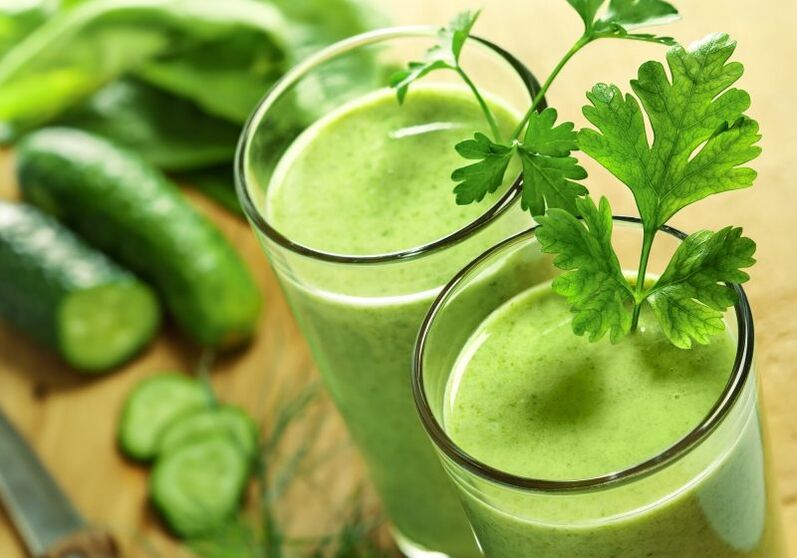 cucumber juice na may perehil para sa prostatitis
